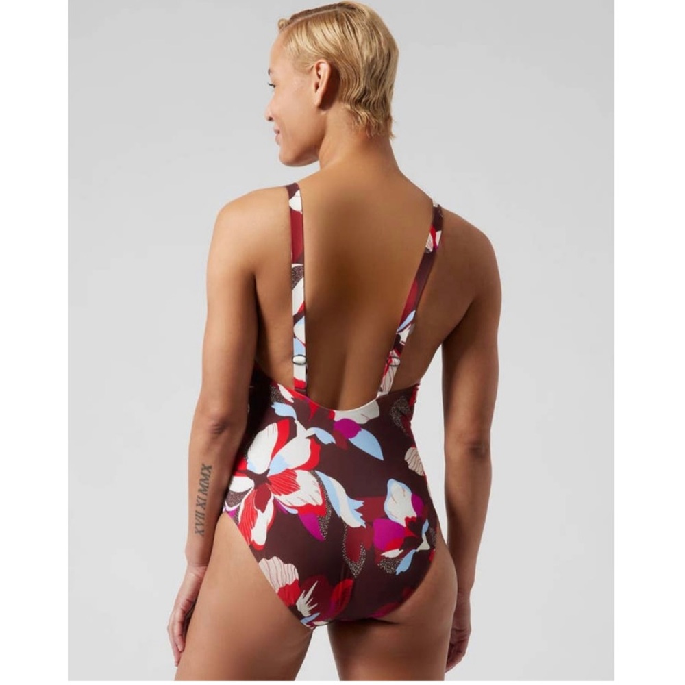 NWT Athleta Hermosa one piece swimsuit - MEDIUM - bloom decadent chocolate - Picture 2 of 6